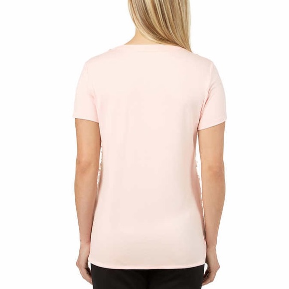 Badgley Mischka Shirt Pink 3D Flower Top - Picture 3 of 7